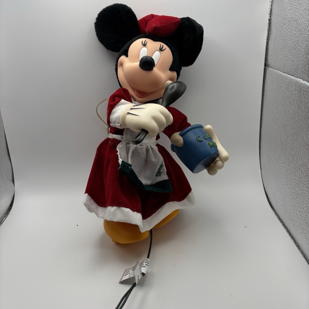 VTG Disney Santa's Best 1998 Minnie Mouse 12"‎ Animated Ornaments Works!
